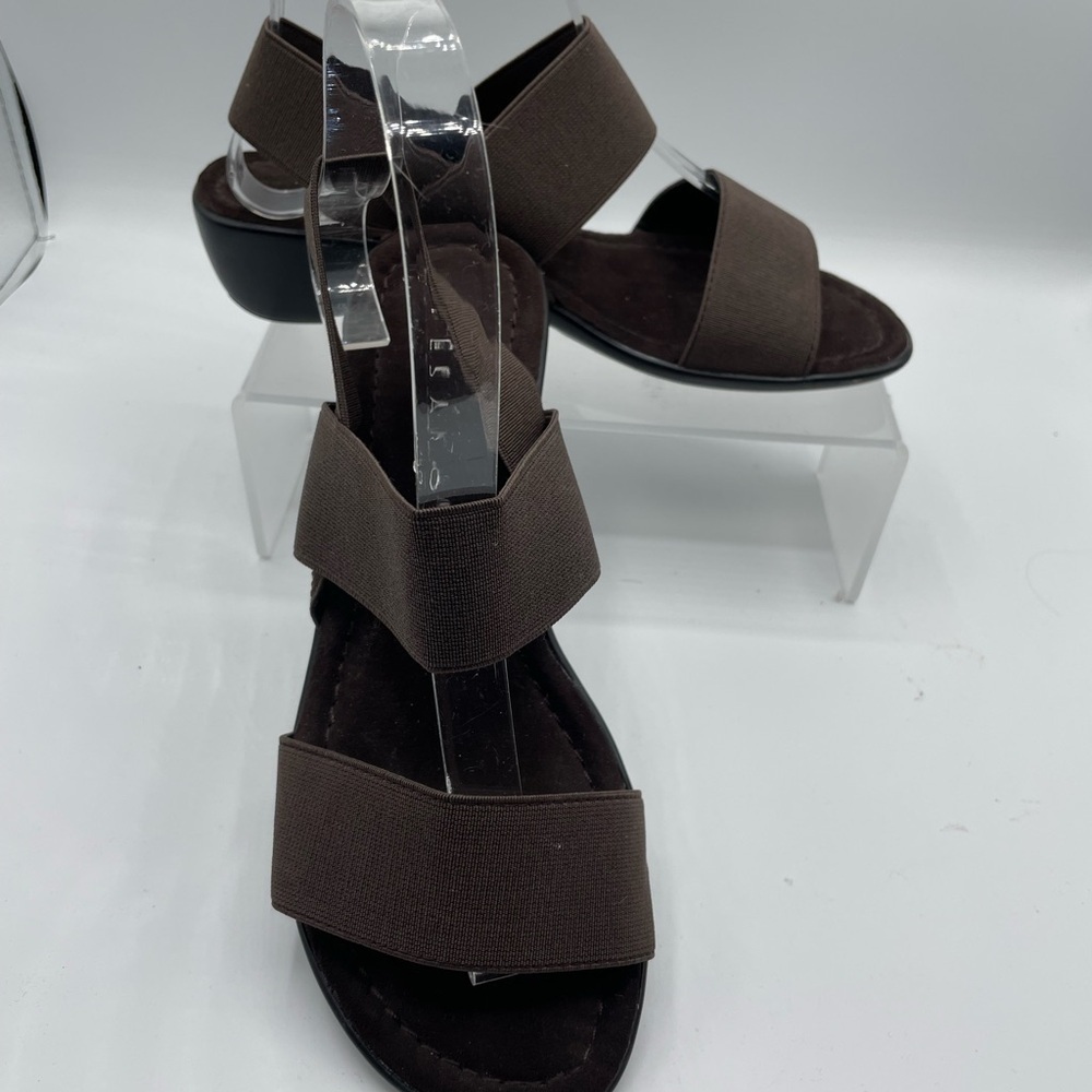 Pesaro Brown elastic strap Sandals, size 6 - Picture 3 of 7